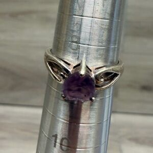 Elegant Sterling Silver Amethyst Ring .925
